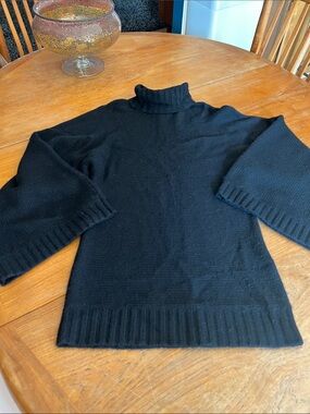 Karoo Mark Eisen Turtleneck Long Wide-Arm Sweater in 2 (small medium) EUC Black